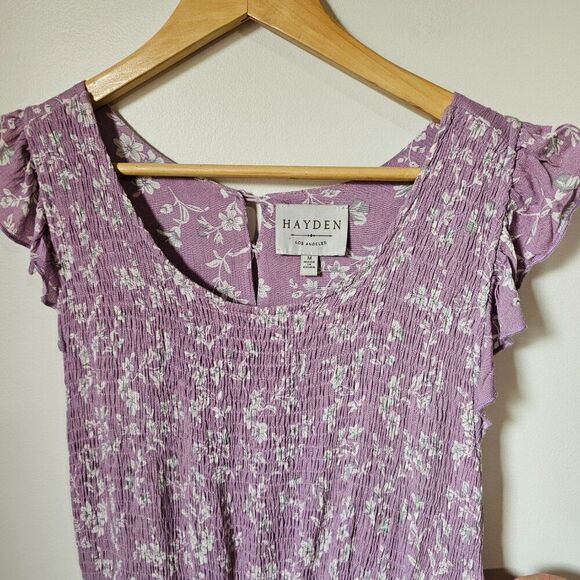 EUC HAYDEN LOS ANGELES LAVENDER FLORAL MIDI DRESS SIZE M - Picture 9 of 16